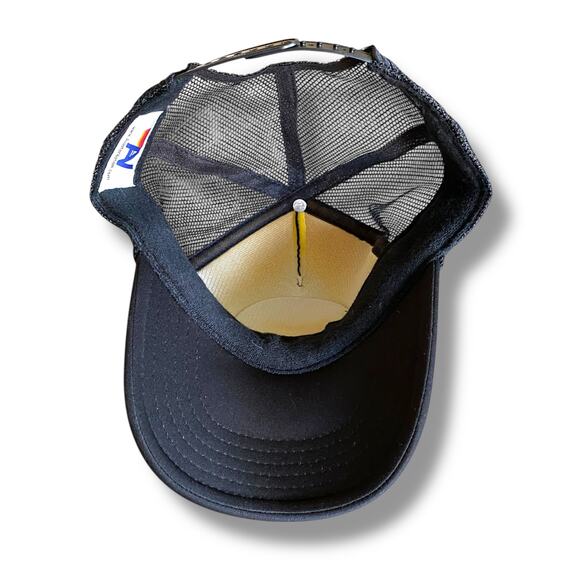 Auth Aviator Nation Smiley Vintage Trucker Hat  Snap Back Black Yellow OS NWOT main image 4